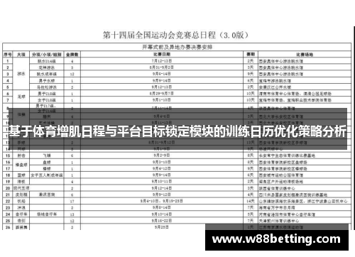 基于体育增肌日程与平台目标锁定模块的训练日历优化策略分析